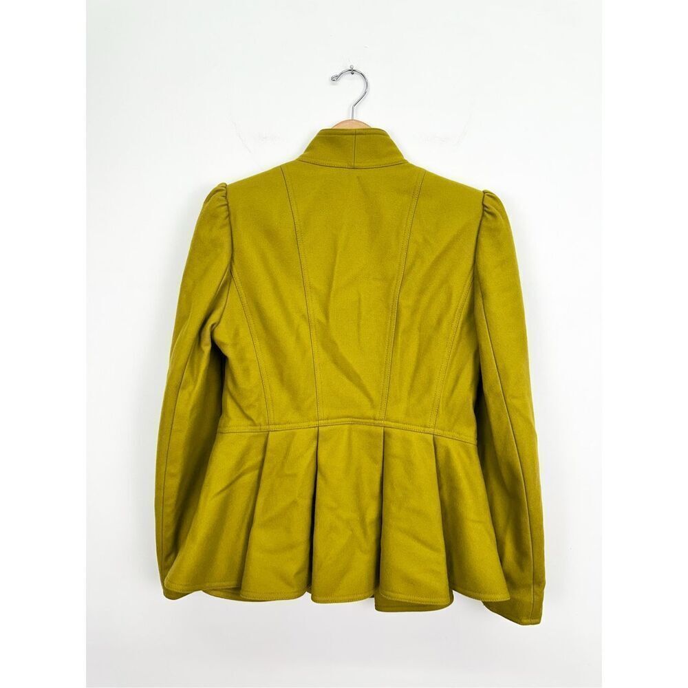 Ted Baker Women’s Wrenn Chartreuse Green Wool Cashmere Blend Peplum Blazer Jacke - Picture 3 of 16